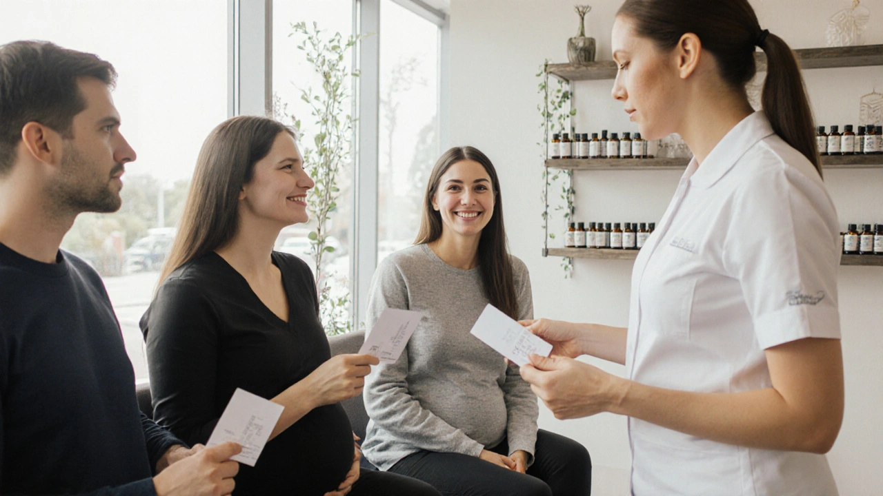 Клієнти різних віків і стилів життя чекають на масаж у медичному центрі Києва, масажист зустрічає їх з посмішкою.