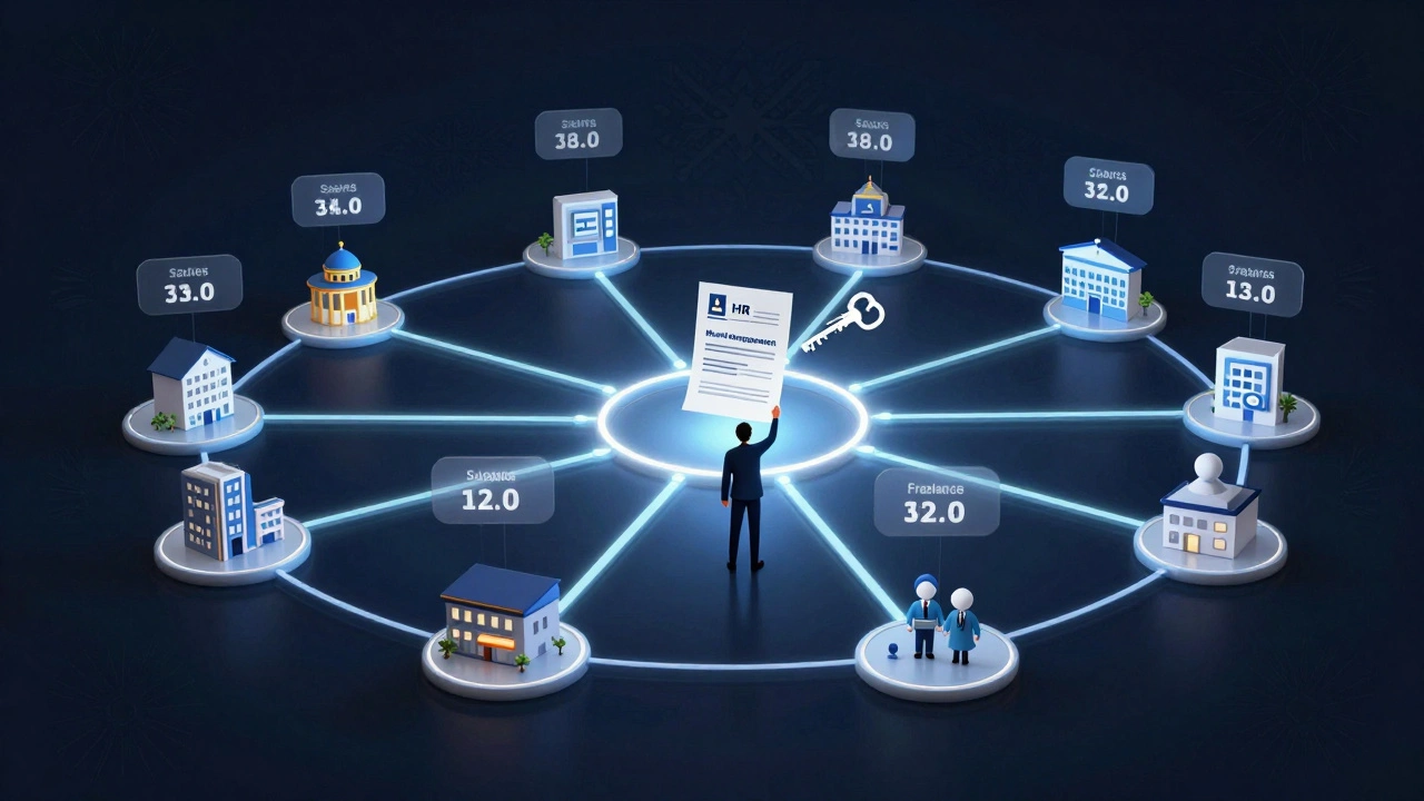 Концептуальна схема ринку роботи адміністратора в Києві зі зв’язками між місцями роботи.